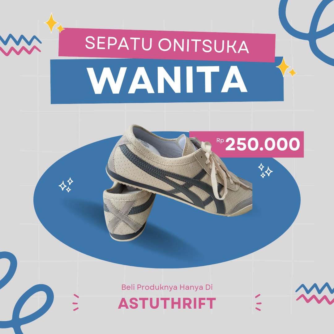 Sepatu ONITSUKA Cream Abu