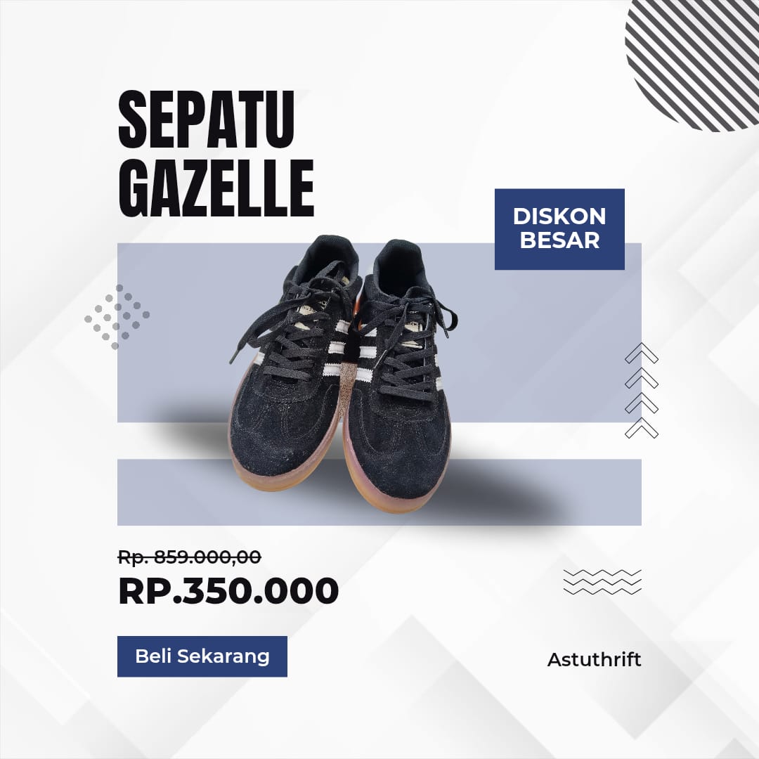 Sepatu ADIDAS GAZELLE Hitam Putih