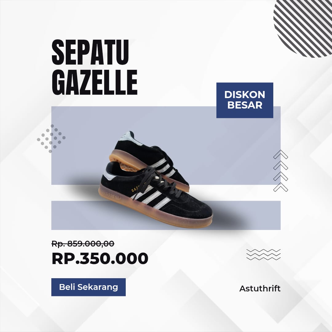 Sepatu ADIDAS GAZELLE Hitam Putih