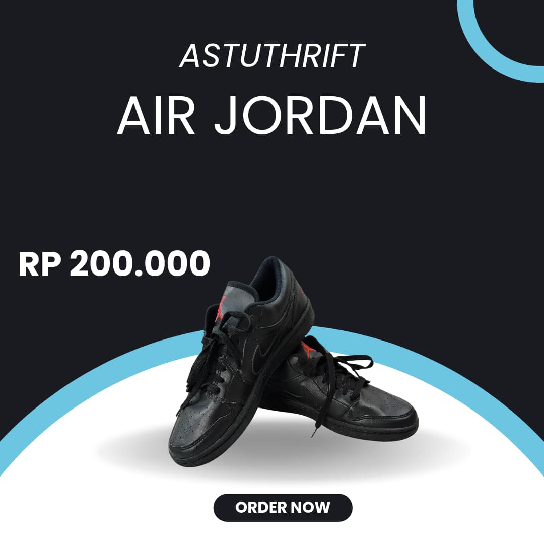 Sepatu NIKE JORDAN Hitam Polos