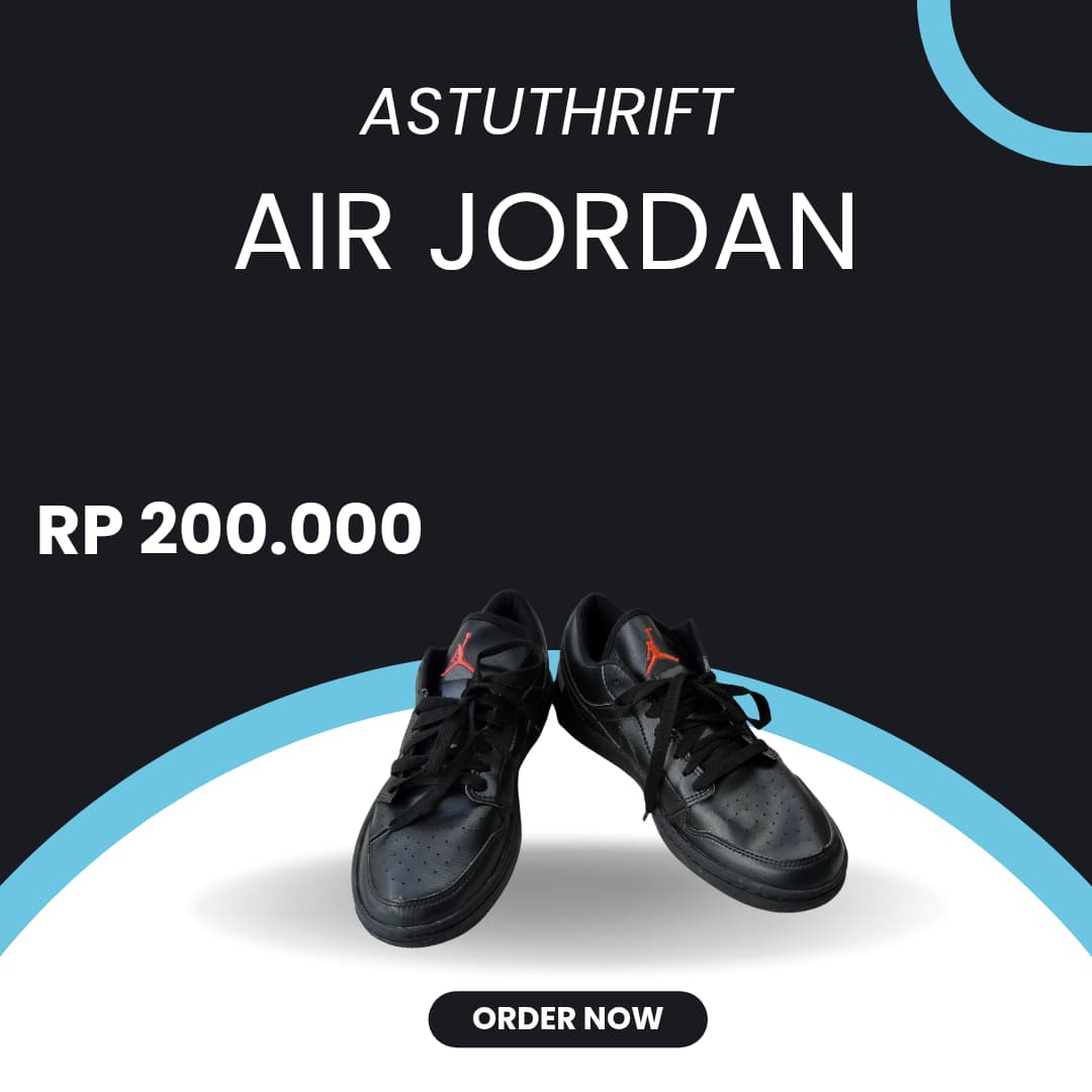 Sepatu NIKE JORDAN Hitam Polos