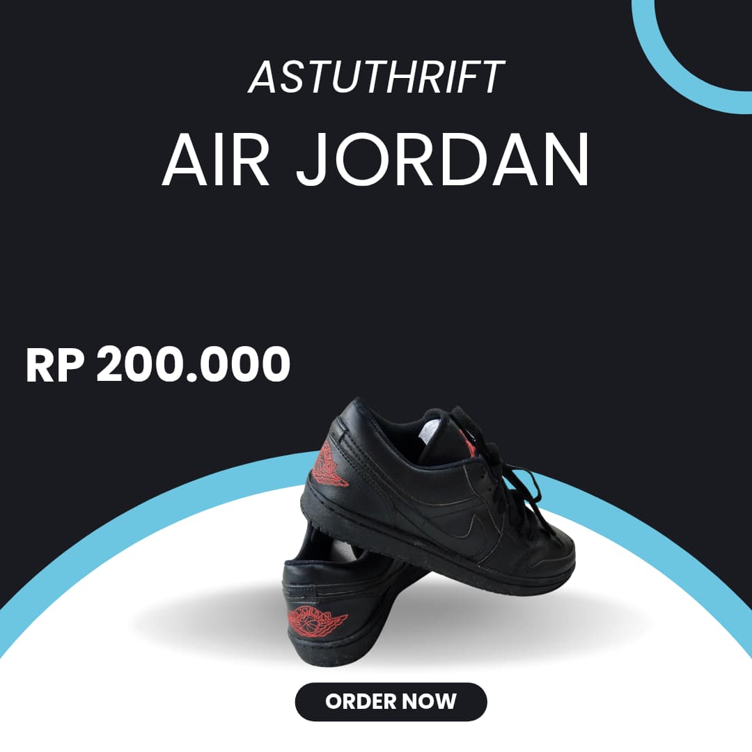 Sepatu NIKE JORDAN Hitam Polos