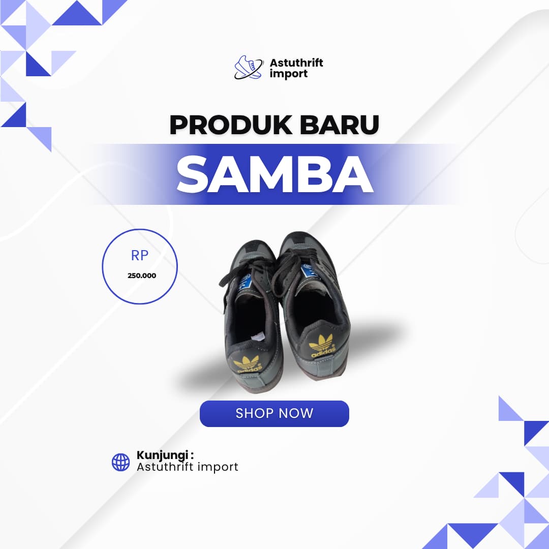 Sepatu ADIDAS SAMBA Hitam Polos