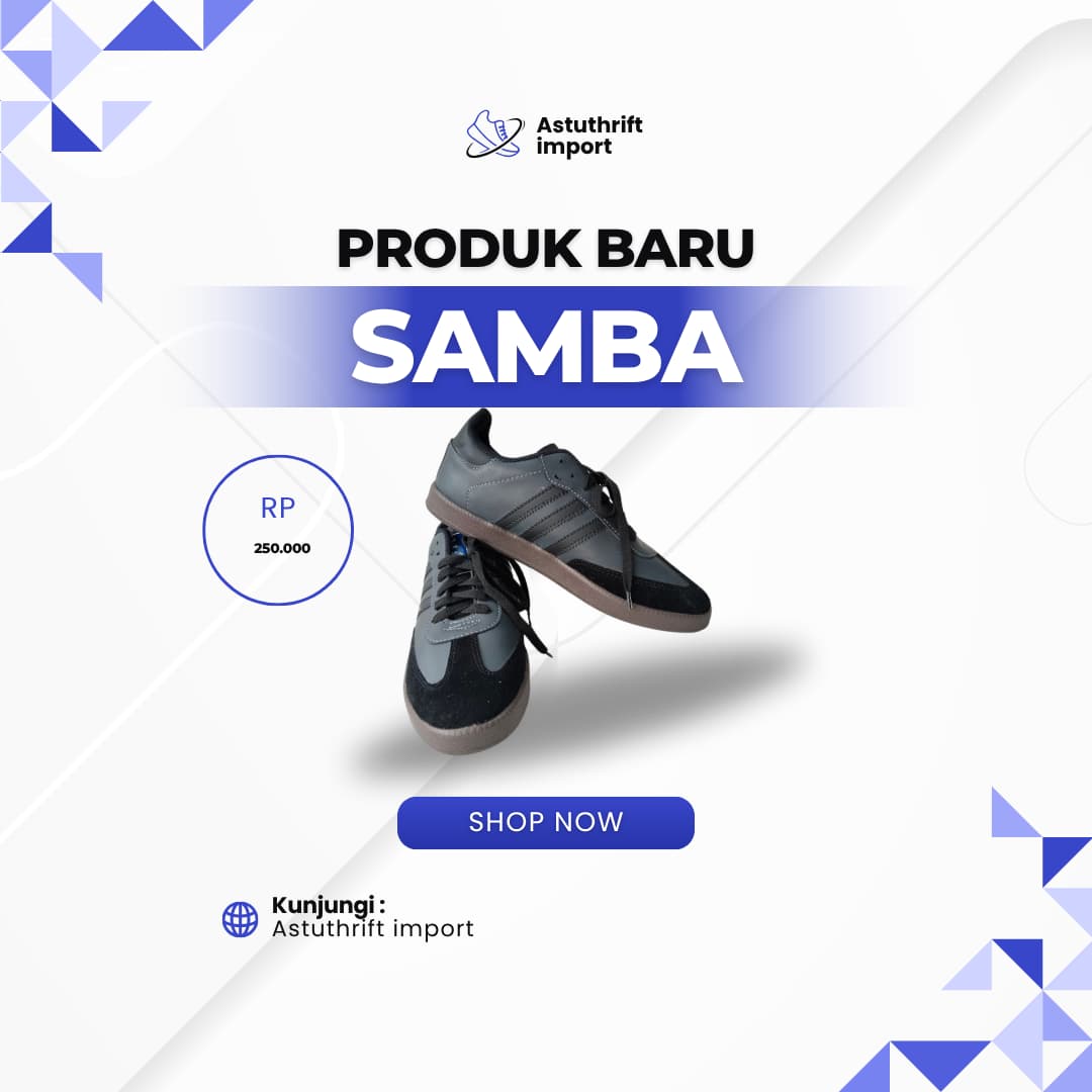 Sepatu ADIDAS SAMBA Hitam Polos