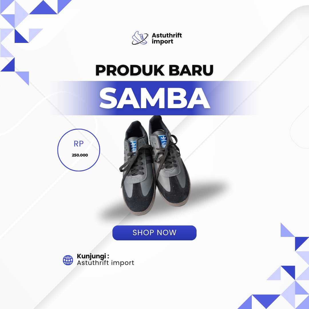 Sepatu ADIDAS SAMBA Hitam Polos