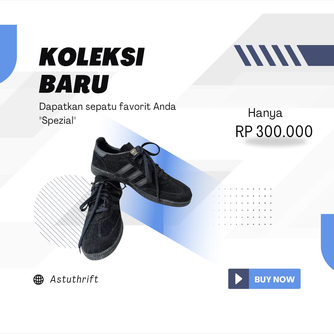 Sepatu ADIDAS SPESIAL Hitam Polos