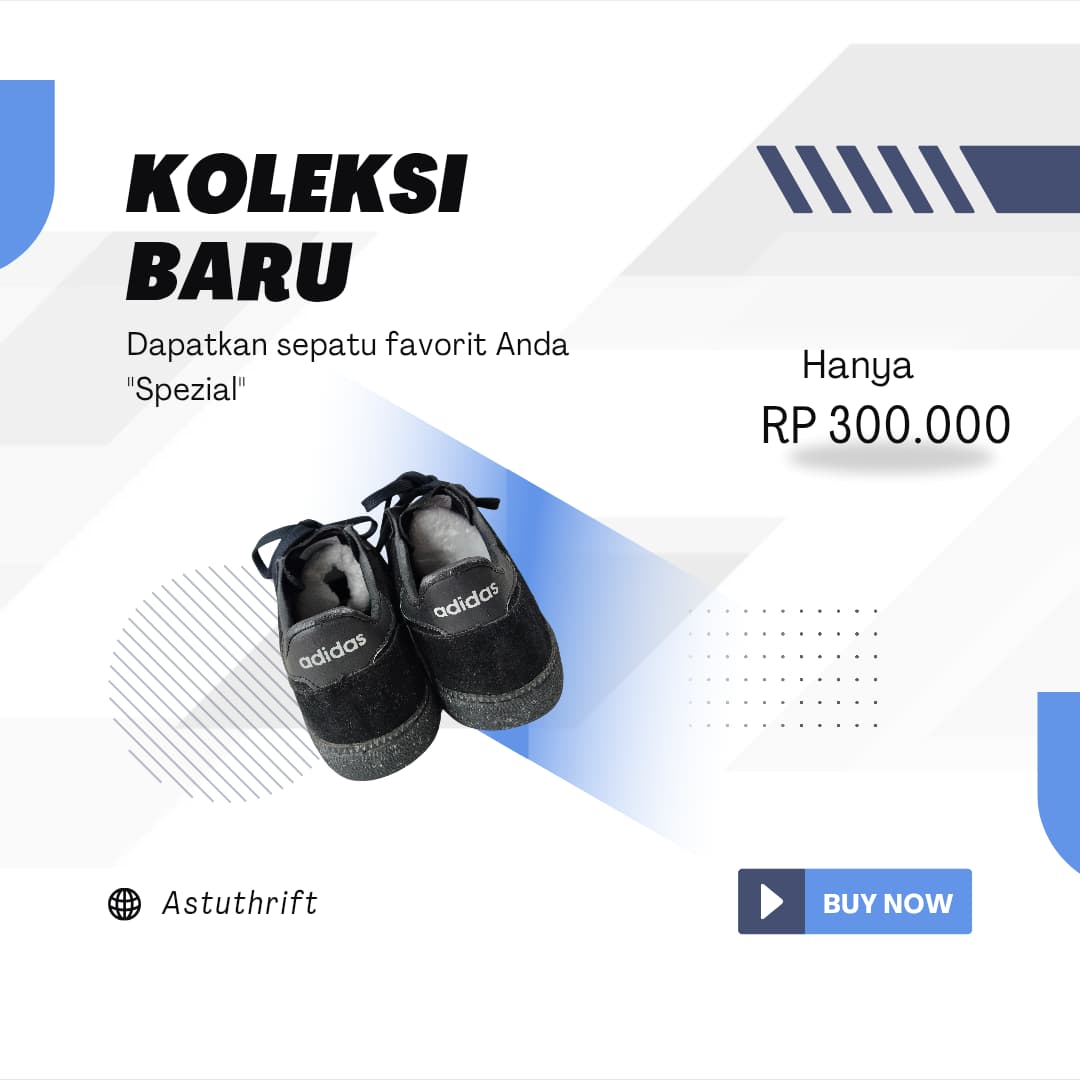 Sepatu ADIDAS SPESIAL Hitam Polos
